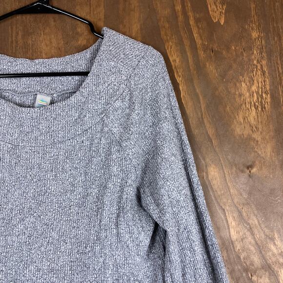 Tropik Womens Sweater Charcoal Ribbed Boat Neck Long Sleeve Knit Stretch Large - Picture 5 of 12